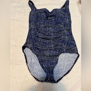 Christina Navy and White Swimsuit